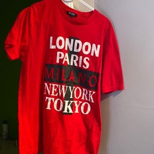 Mens large red Milano Di Rouge T shirt